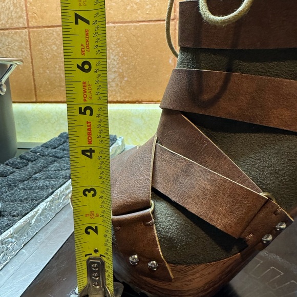 Dollhouse leather platform open toe ankle bootie size 11 - Picture 13 of 14